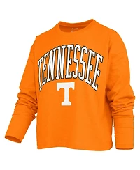 Pressbox Women's Tennessee Orange Volunteers Motley Boxy Waist-Length Long Sleeve T-Shirt