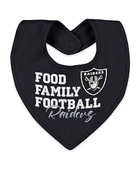 Wear by Erin Andrews Baby Boys and Girls 2-Piece Las Vegas Raiders Sleep Play Full-Zip Sleeper Bib Set