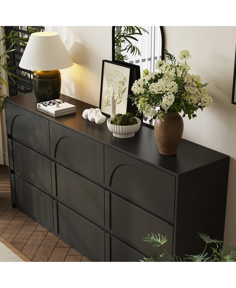 Homsee 63" 9-Drawer Wooden Dresser with Elegant Design – Bedroom Storage Chest