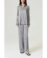 Nocturne Women's Flowy Wide-Leg Tailored Pants