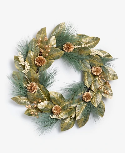 Holiday Lane Opulence Pinecones and Berries Decorated Wreath, Macy's Exclusive