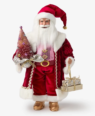 Holiday Lane Whimsy Standing Santa with Tree and Gifts, Macy's Exclusive