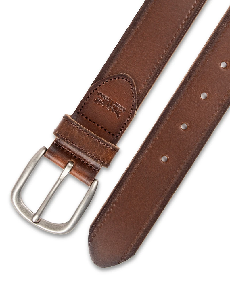 Levi's Men's Western Edge Embossed Casual Leather Belt