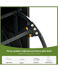 gaomon "Shoe cabinet with 6 flip drawers, adjustable removable shelves, modern wooden design with hidden handle for entryway."