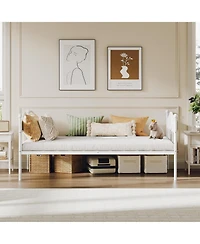 gaomon "Twin Daybed Without Trundle, Sturdy Foldable Metal Frame, Heavy-Duty Steel Double Sofa Bed for Living Rooms"