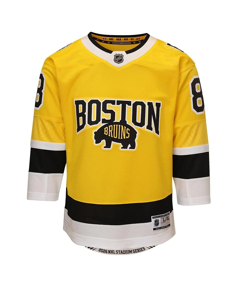 Outerstuff Big Boys and Girls David Pastrnak Gold Boston Bruins 2026 Nhl Stadium Series Premier Jersey
