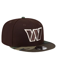 New Era Men's Dark Brown Washington Commanders Burnt Wood Camo 9FIFTY Snapback Hat