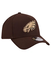 New Era Men's Dark Brown Philadelphia Eagles Burnt Wood A-Frame 9FORTY Adjustable Hat