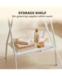 PawHut Dog Bath Tub Dog Washing Station Elevated Foldable