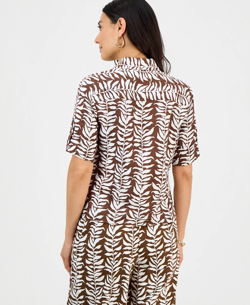 I.n.c. International Concepts Petite Printed Twist-Hem Top, Macy's Exclusive