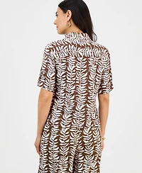 I.n.c. International Concepts Petite Printed Twist-Hem Top, Macy's Exclusive