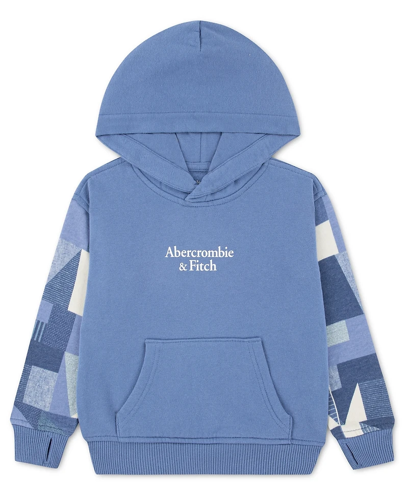 abercrombie kids Boys' Essentials Patchwork Pullover Hoodie