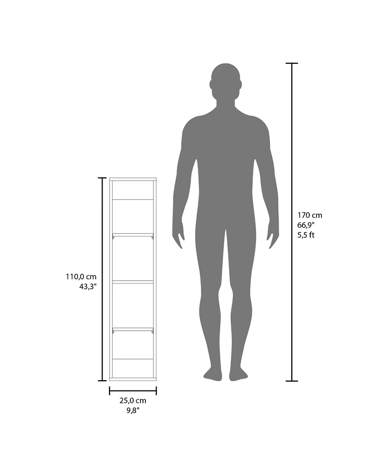 Fm Furniture Vento Vertical Wall Bathroom Cabinet with Door for Efficient Organization White