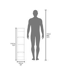 Fm Furniture Vento Vertical Wall Bathroom Cabinet with Door for Efficient Organization White