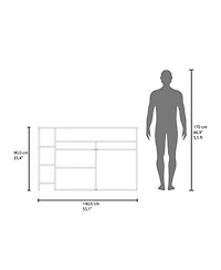 Fm Furniture Abril Kitchen Island with Storage Cabinet, Shelves and Appliance Space