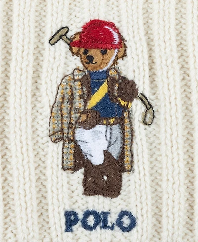 Polo Ralph Lauren Men's Modern Classic Polo Society Bear Beanie