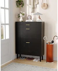 gaomon Space-Saving Narrow Shoe Cabinet for Entryway – 3-Tier Adjustable Shelves – Fits Slippers Sneak