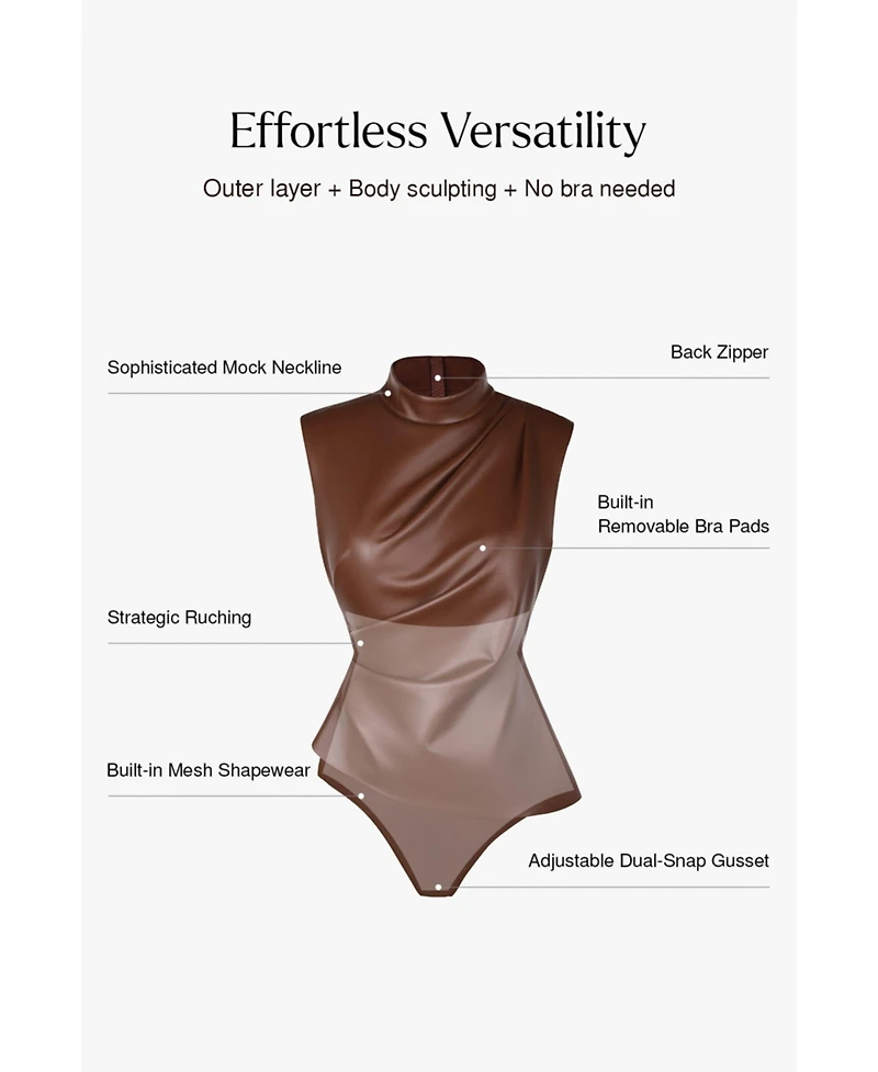 Popilush Women's Contour Flex All-in-One Fitted Bodysuit