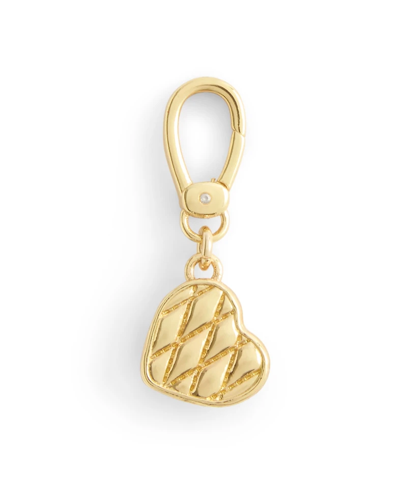 Coach Gold Collectible Signature Quilted Heart Jewelry Charm