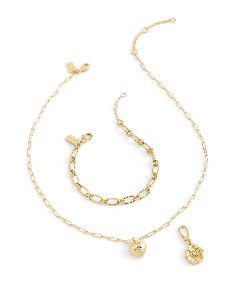 Coach Faux Pearl Collectible Signature Sculpted Tea Rose Jewelry Charm