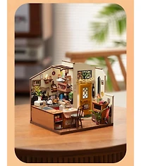 Robotime Miniature House Kit, Diy Miniature Dollhouse Kit for Adults,Model Kits for Adults to Build with Led, Birthday for Adult Homey Kitchen