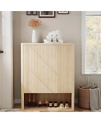 gaomon 44.5 inch Tall Fluted Shoe Cabinet with Doors Modern 5-Tier Shoe Storage Unit with Adjustable Shelves Freestanding Shoe Organizer Shoe Rack