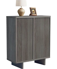 gaomon 31.6 Inch Shoe Cabinet with Fluted Door 5-Tier Storage Cabinet Rustic Entryway Shoe Bench for Hallway and Foyer