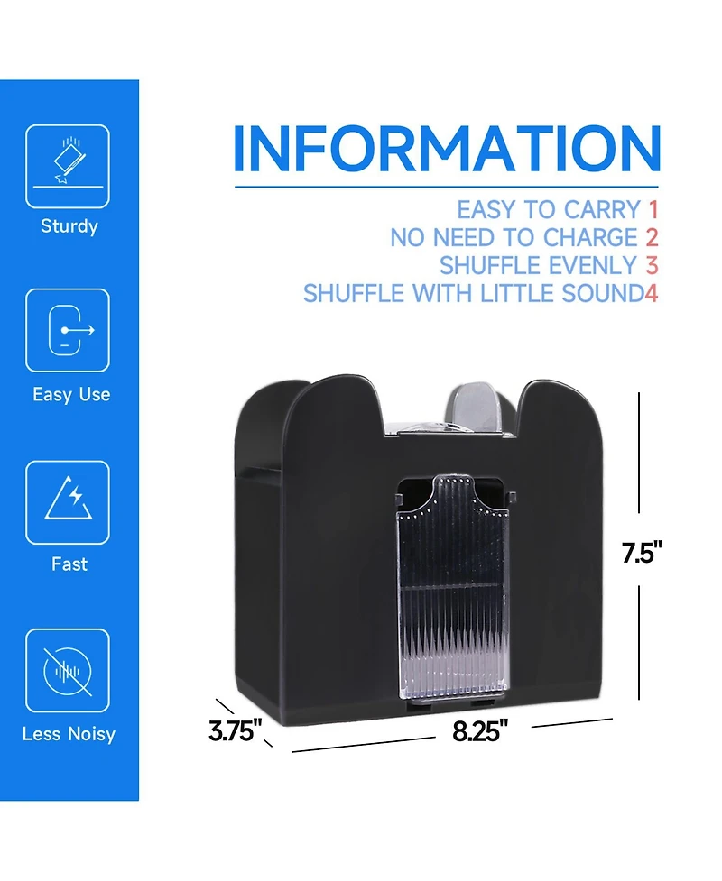 Gse Games & Sports Expert Automatic Card Shuffler, 4-Deck, Ac/Dc Battery-Operated