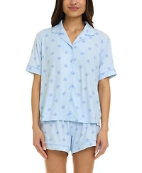 Flora by Nikrooz Women's Brenna Knit 3-Pc. Pajama Set