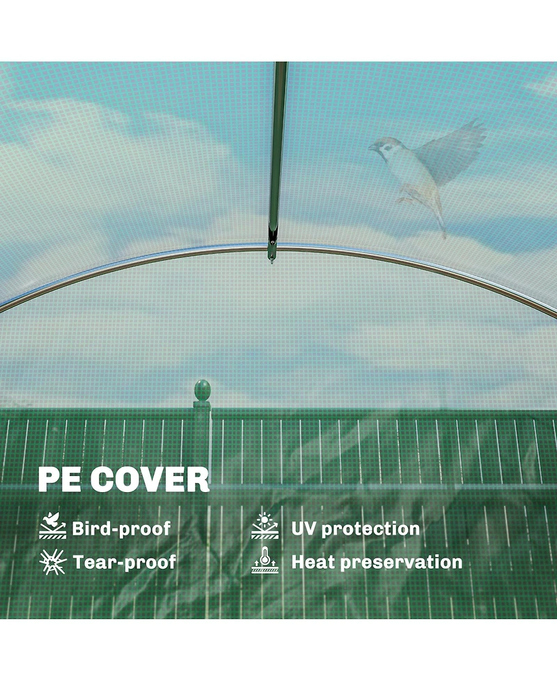 Outsunny Walk-in Tunnel house with Shelves, Hoop