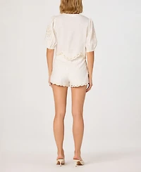 Astr the Label Women's Sleeveless Button-Front Top