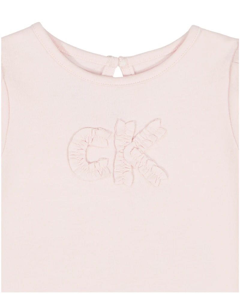 Calvin Klein Baby Girls' Shirred Bodysuit & Flared Denim Skirt, 2-Piece Set