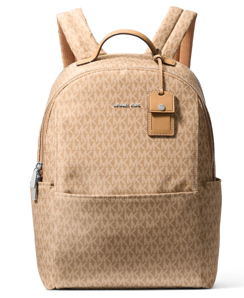Michael Kors Sable Large Printed Signature Logo Backpack