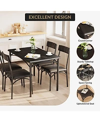 gaomon Dining Table Set for 4 - Kitchen Table and Chairs for Small Space Apartment Studio, Wooden Rectangular Kitchen Table Set