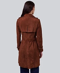 Furniq Uk Women's Leather Trench Coat