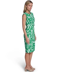Calvin Klein Women's Printed Crew Neck Sheath Dress