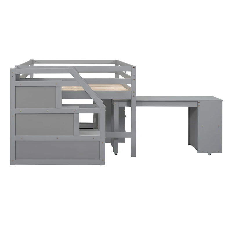 Streamdale Furniture Full Size Loft Bed with Desk