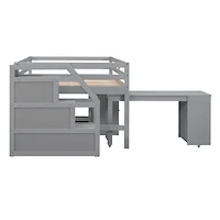 Streamdale Furniture Full Size Loft Bed with Desk