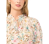 Vince Camuto Women's Raglan Peasant Split Neck Blouse