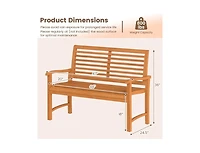 Slickblue Outdoor Teak Wood Garden Bench with Slatted Back and Seat