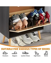 gaomon Shoe Cabinet with Doors Storage Organizer Sturdy Mdf Shoe Rack Space Saving Shoe Shelf Modern White Shoe Storage Cabinet for Entryway Closet