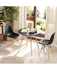 Dining Table Set Modern 5 Pcs For 4 Round Dining Room Table Set with Solid Wood Leg