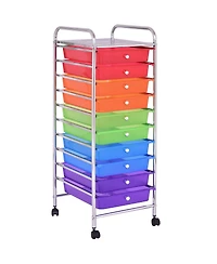Costway Rolling Storage Cart with 10 Drawers