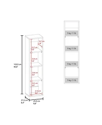 Fm Furniture Kora Wall-Mounted Bathroom Cabinet with Open Shelves and Slim Vertical Design