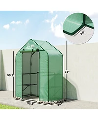 Outsunny house for Outdoors, 6 Shelves with Pe Cover,