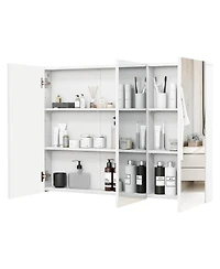 36" Wide Wall Mount Mirrored Bathroom Medicine Cabinet Organizer Mirror Door