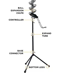 Furlihong Automatic Baseball Pitching Machine Feeder and Soft Toss Trainer 2 in 1 System w/ Height Adjustable Base and Extendable Ball Stacker