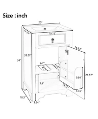 Sillysis 20" Bathroom Vanity with Ceramic Sink, Soft Close Door, Adjustable Shelf & Door Storage for Small Bathrooms