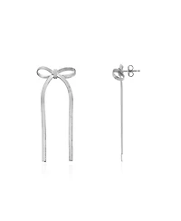 The Lovery Herringbone Sterling Silver metal Bow Earrings