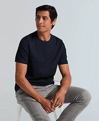 Perry Ellis Men's Rib Knit Crew Neck T-shirt